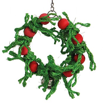 Northern_Parrots Sisal Christmas Wreath Parrot Toy