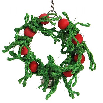 Sisal Christmas Wreath Parrot Toy