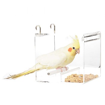 Parrot Food Mate - Acrylic Less Mess Feeder - Small