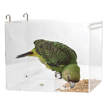 Parrot Food Mate - Acrylic Less Mess Feeder - Large