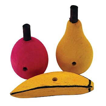 Wood Fruit Chews - Parrot Foot Toys - Pack of 3