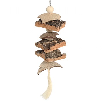 Natural Cork Stacker Parrot Toy