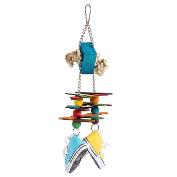 Sneakers Dangler Parrot Toy