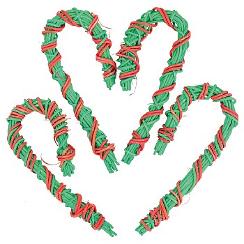 Christmas Candy Cane Shaped Parrot Foot Toys - Pack of 4