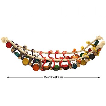 Northern_Parrots Jungle Wood and Rope Ladder Parrot Toy