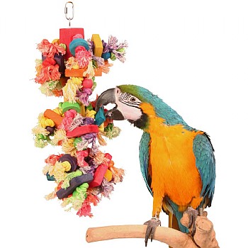 Preenmonster Wood and Rope Parrot Toy