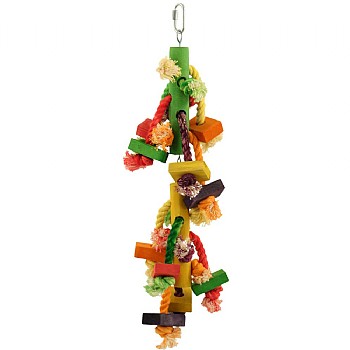 Jumbo Fun Wood and Rope Parrot Toy