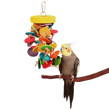 Disks and Knots Wooden Rope Parrot Toy