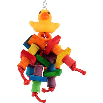 Davie Duck Wood & Rope Parrot Toy