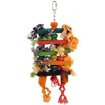 Stacks and Spools - Wood and Rope Parrot Toy