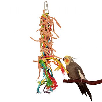 Preening Plait - Leather & Rope Parrot Toy