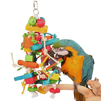 Knotty Stacker Wood And Rope Parrot Toy