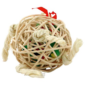 Fun Filled Woven Vine Ball Parrot Foot Toy