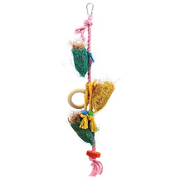 Triple Foraging Pouches Parrot Toy