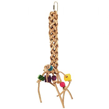 Leather Plait Parrot Toy