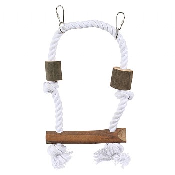 Naturals Wood & Rope Swing Parrot Toy