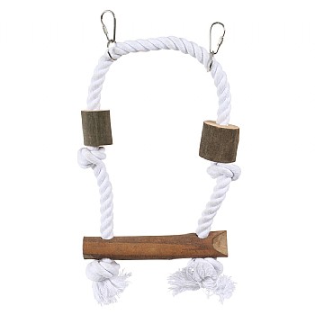 Naturals Wood & Rope Swing Parrot Toy