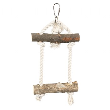 Naturals Wood & Rope Double Perch Swing Parrot Toy