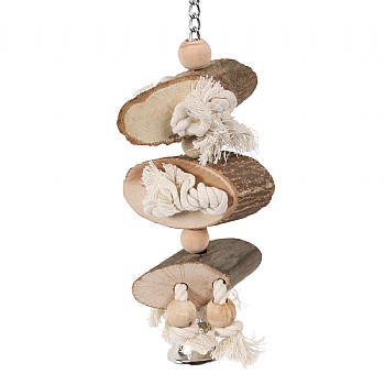 Naturals Wood & Rope Preening Stacker Parrot Toy