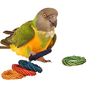 Coloured Willow Ring Woven Chew Toy for Parrots