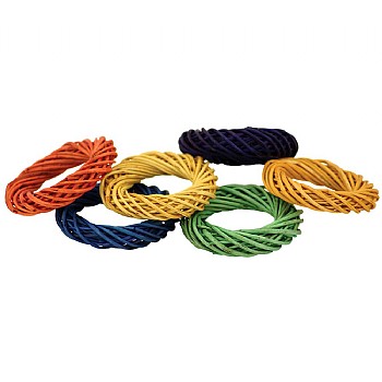 Coloured Willow Rings Woven Chew Toy for Parrots Pack of 6