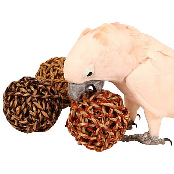 Northern_Parrots Giant Sea Grass Ball Parrot Chew Toy - Pack of 3