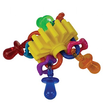 Gear Wheel Rattle and Forage Parrot Foot Toy