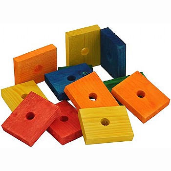 Coloured Wood Slats Large - Parrot Toy Parts - Pack of 12