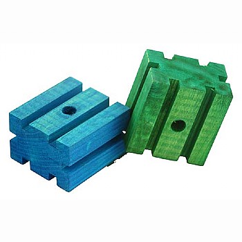 Coloured Square Groovy Blocks - Parrot Toy Parts - Pack of 2