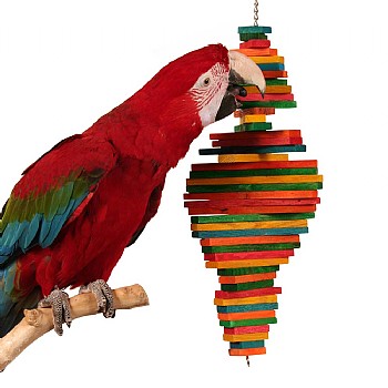 Cocotte Wooden Chewable Parrot Toy Medium