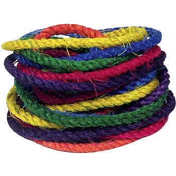 Zoo-Max Coloured Sisal Ropes - Parrot Toy Making Parts - Pack of 6