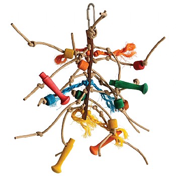 Zoo-Max Verglas Wood & Rope Parrot Toy