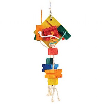 Hector Wood & Rope Stacker Parrot Toy
