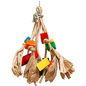 Shredding Legs Paper Rope Parrot Toy - Medium