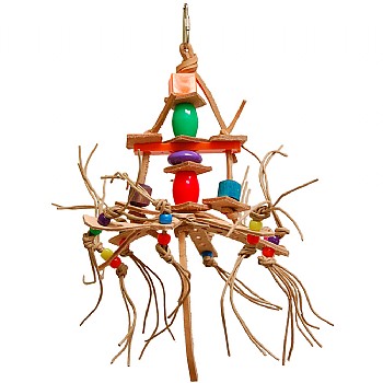 Spirou Paper Rope and Leather Parrot Toy