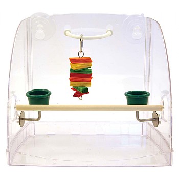 Paradise_Toys Window Perch & Parrot Play Centre with Feeding Cups