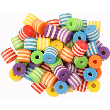 Multi-Coloured Plastic Beads - Parrot Toy Parts - 60 Pack