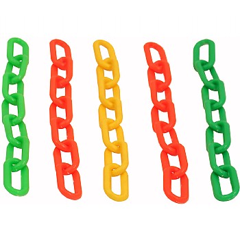 Paradise_Toys Colourful Plastic Chain Links - Large - Parrot Toy Parts - 5 Pack