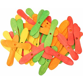 Colourful Wood Ice Cream Sticks - Parrot Toy Parts - 50 Pack