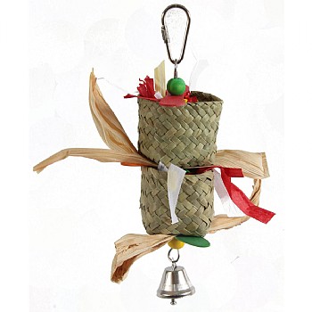 Double Grass Cups Parrot Toy