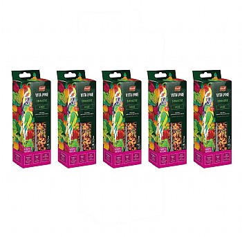 Case of 5 Vitapol Vitaline Twinpack Smaker Small Parrot Treat Stick Vegetable