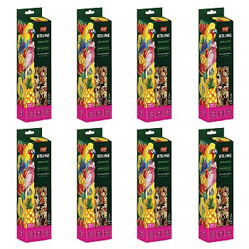 Case of 8 Vitapol Vitaline Twinpack Smaker Parrot Treat Stick Tropical Paradise