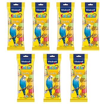 Vitakraft Budgie Treat Sticks Triple Pack with Orange, Kiwi and Sesame and Banana Case of 7
