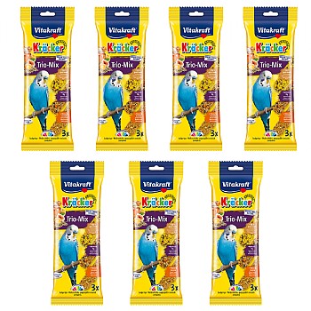 Vitakraft Budgie Treat Sticks Triple Pack with Honey, Egg, Apricot & Fig Case of 7