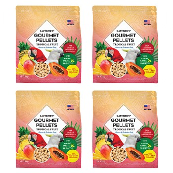 Lafeber Gourmet Pellets Tropical Fruit 1.8kg Complete Large Parrot Food Case of 4