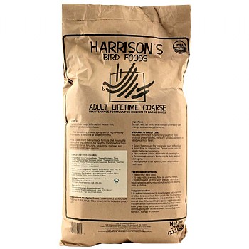 Harrison`s Adult Lifetime Coarse 25lb Complete Parrot Food