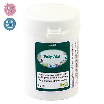 Birdcare_Company Poly-Aid - 40g - Emergency Nutrition for Pet Birds & Parrots