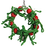 Sisal Christmas Wreath Parrot Toy