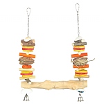 Coffee Wood Swing and Play Parrot Toy Large
