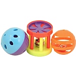 Roll & Ring Foot Toys for Parrots - Pack of 3